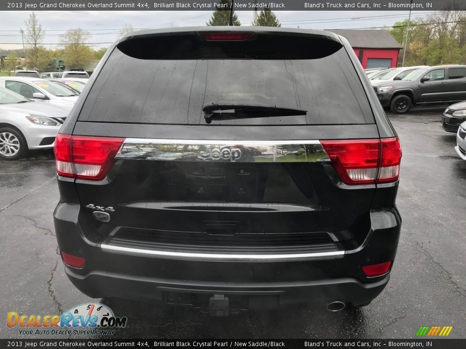 2013 Jeep Grand Cherokee Overland Summit 4x4 Brilliant Black Crystal Pearl / New Saddle/Black Photo #7