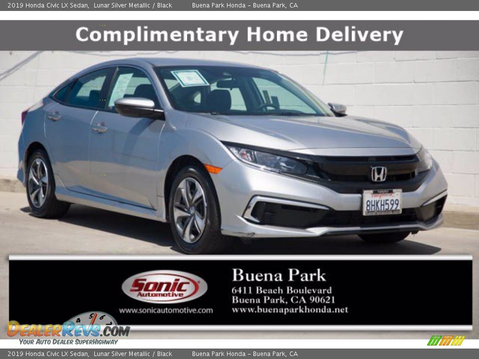 2019 Honda Civic LX Sedan Lunar Silver Metallic / Black Photo #1