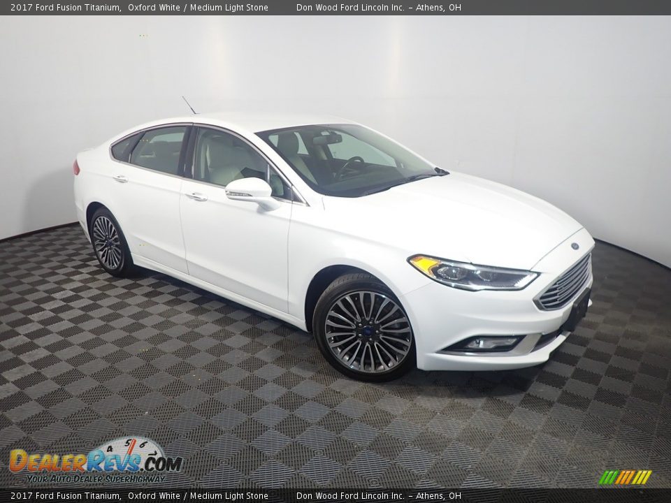 2017 Ford Fusion Titanium Oxford White / Medium Light Stone Photo #3