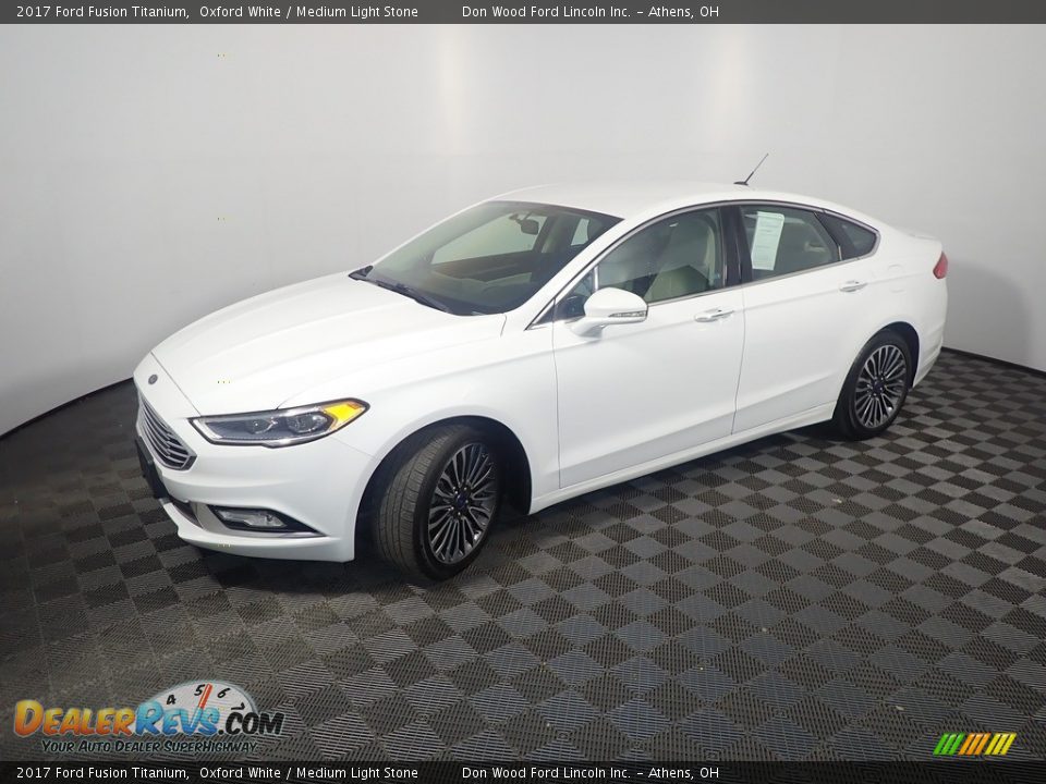 2017 Ford Fusion Titanium Oxford White / Medium Light Stone Photo #9