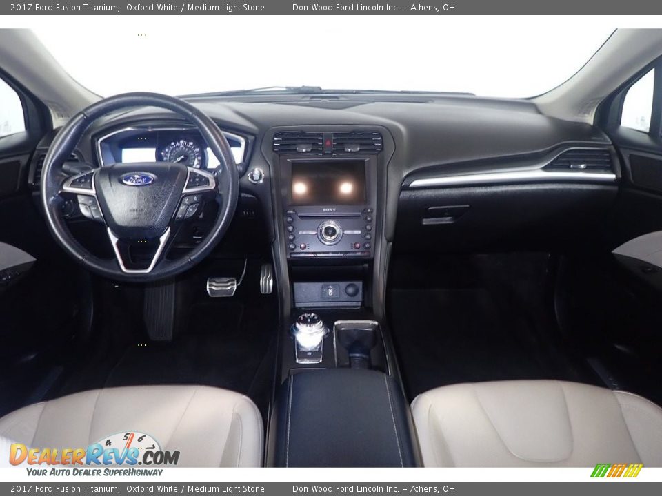 2017 Ford Fusion Titanium Oxford White / Medium Light Stone Photo #20