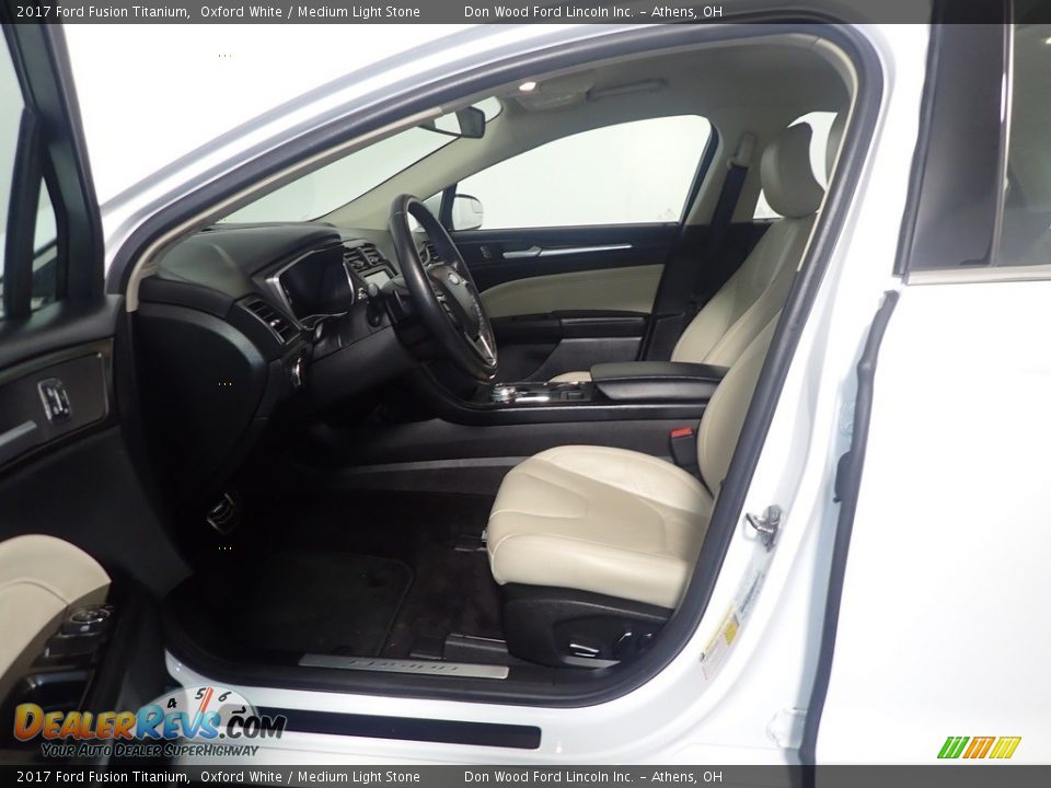 2017 Ford Fusion Titanium Oxford White / Medium Light Stone Photo #27