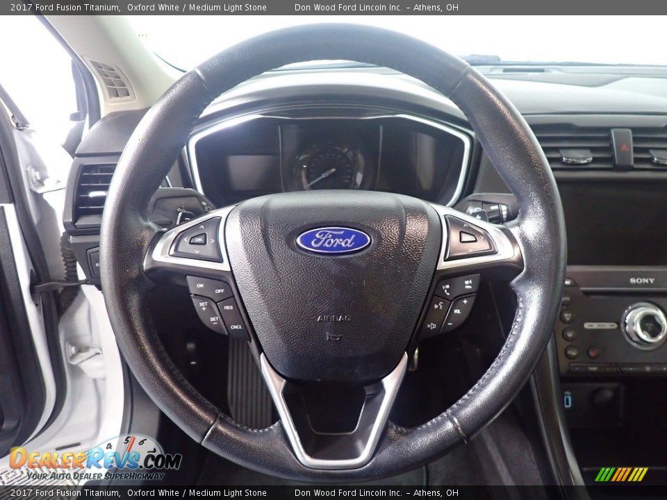 2017 Ford Fusion Titanium Oxford White / Medium Light Stone Photo #29
