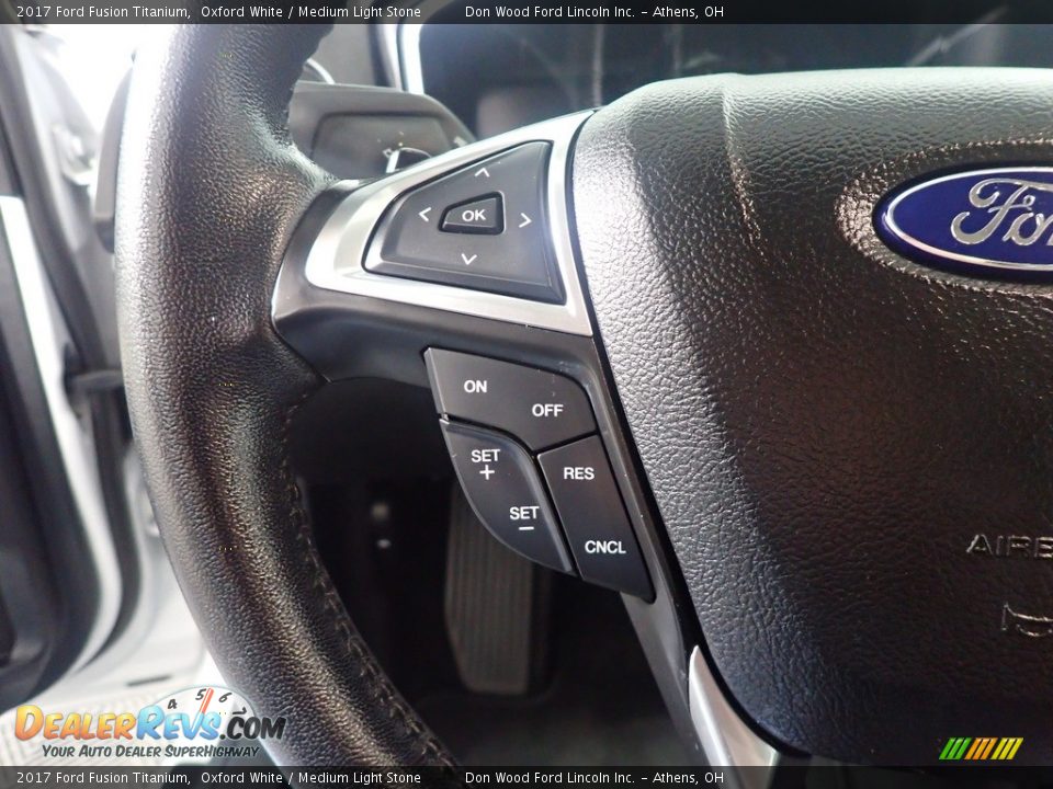 2017 Ford Fusion Titanium Oxford White / Medium Light Stone Photo #31