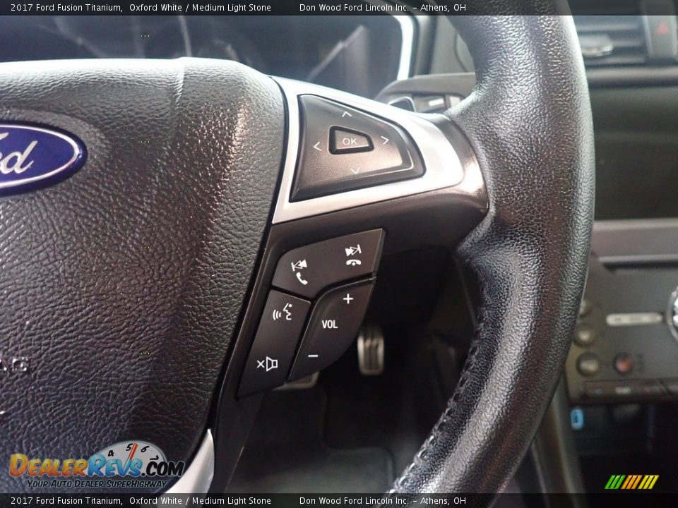 2017 Ford Fusion Titanium Oxford White / Medium Light Stone Photo #32