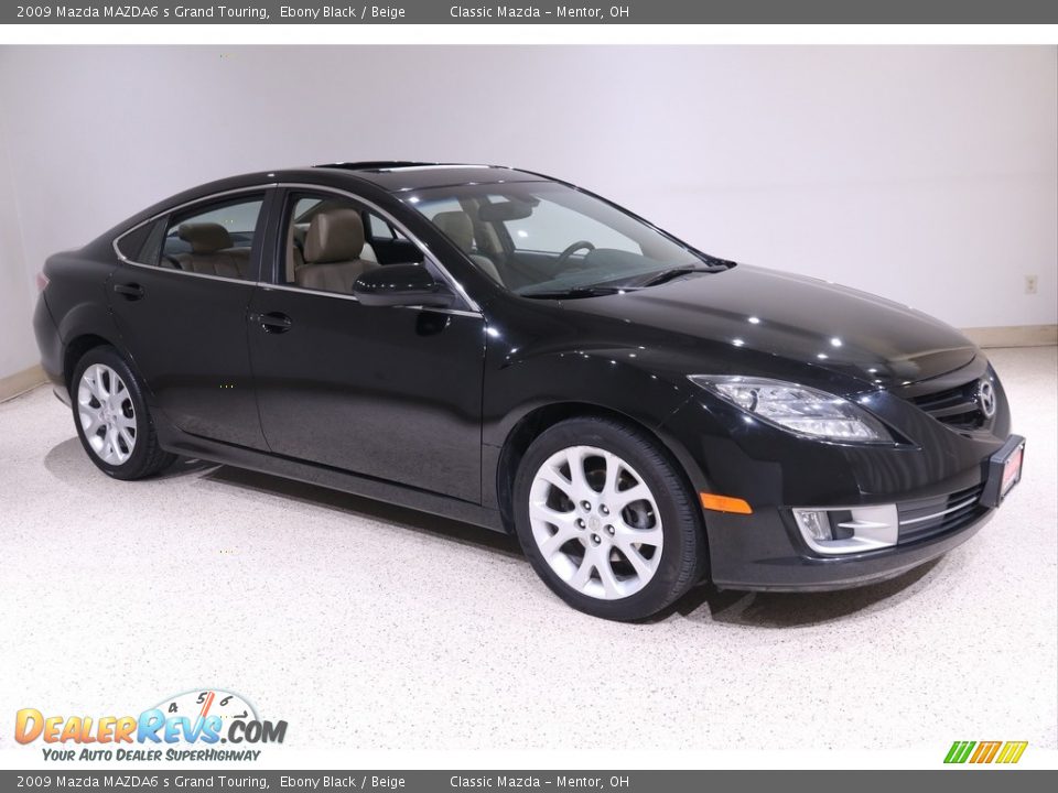 2009 Mazda MAZDA6 s Grand Touring Ebony Black / Beige Photo #1