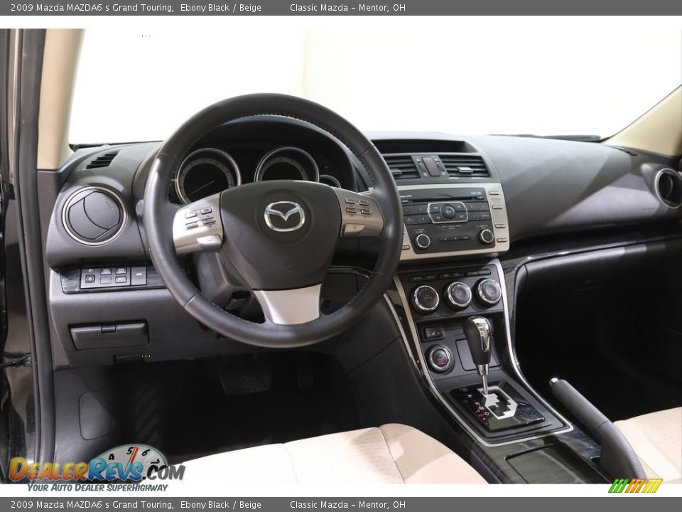 2009 Mazda MAZDA6 s Grand Touring Ebony Black / Beige Photo #6