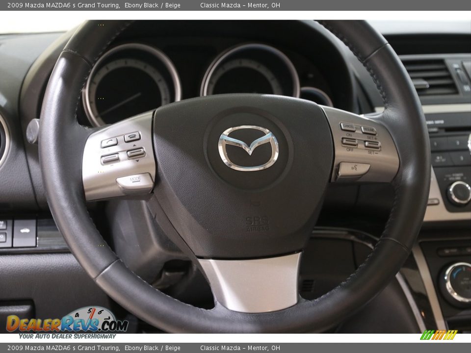 2009 Mazda MAZDA6 s Grand Touring Ebony Black / Beige Photo #7