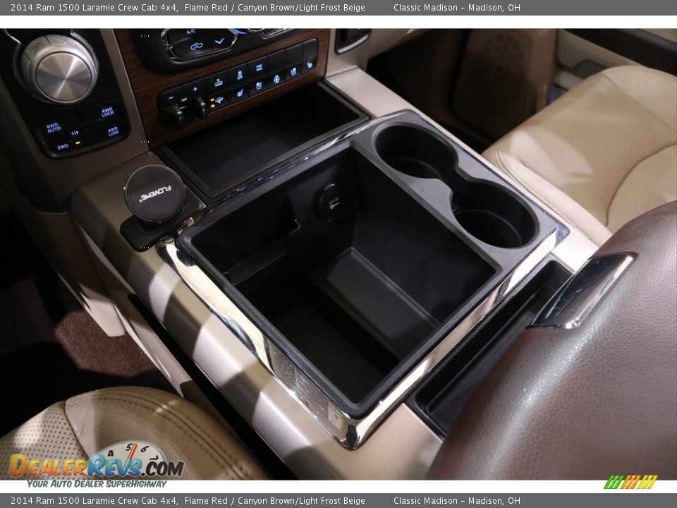 2014 Ram 1500 Laramie Crew Cab 4x4 Flame Red / Canyon Brown/Light Frost Beige Photo #15