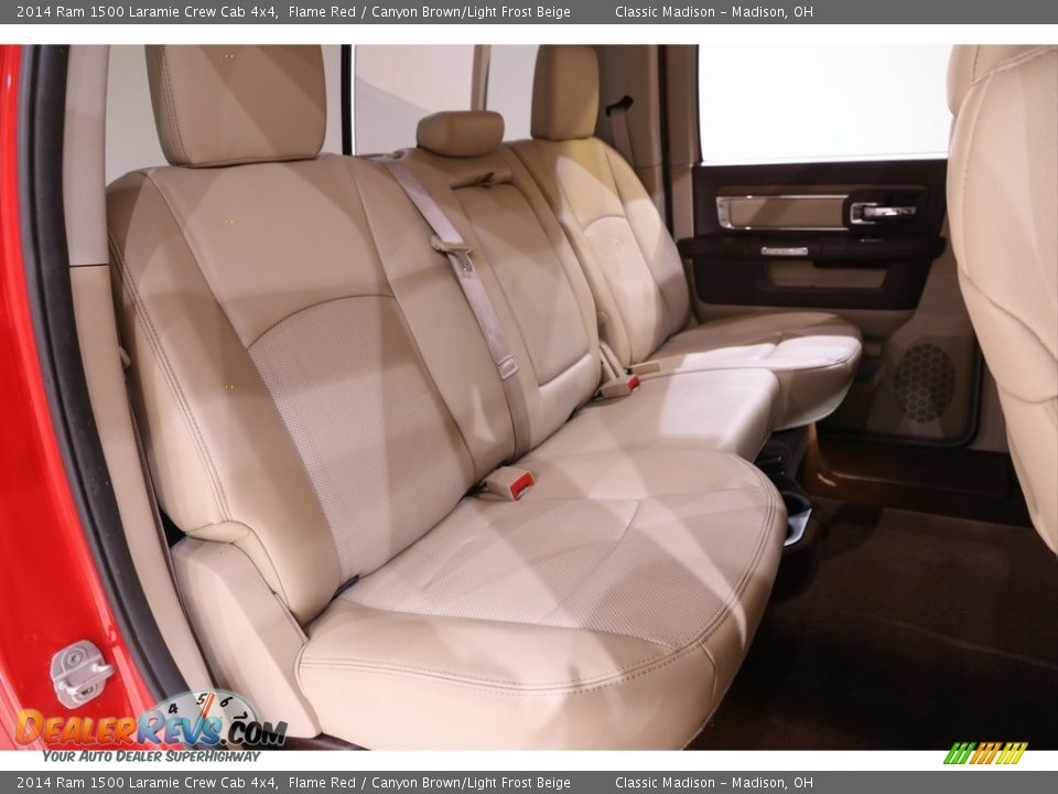 2014 Ram 1500 Laramie Crew Cab 4x4 Flame Red / Canyon Brown/Light Frost Beige Photo #17