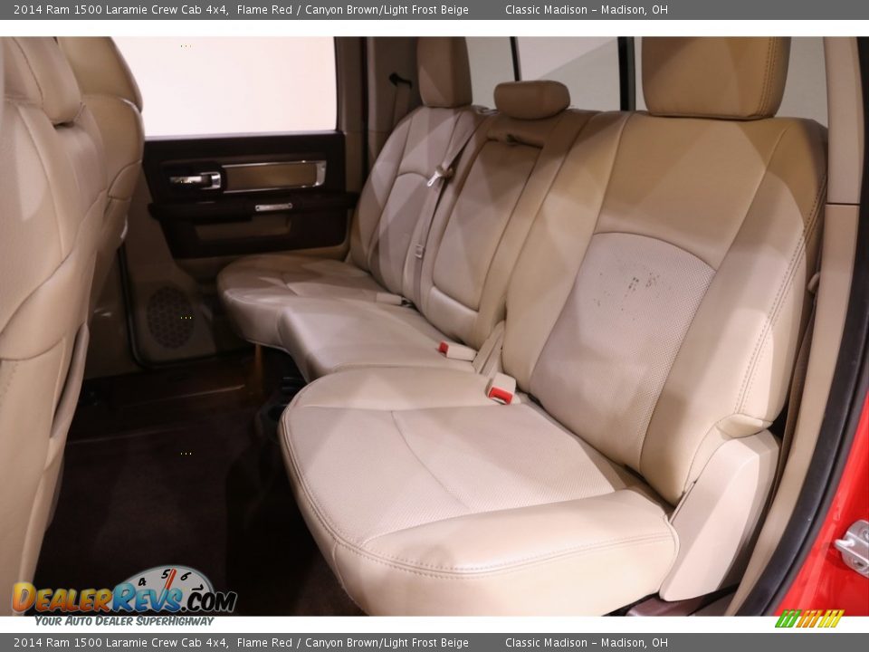 2014 Ram 1500 Laramie Crew Cab 4x4 Flame Red / Canyon Brown/Light Frost Beige Photo #18