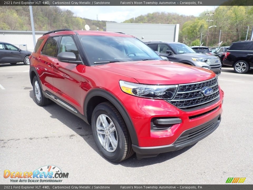 2021 Ford Explorer XLT 4WD Carbonized Gray Metallic / Sandstone Photo #3