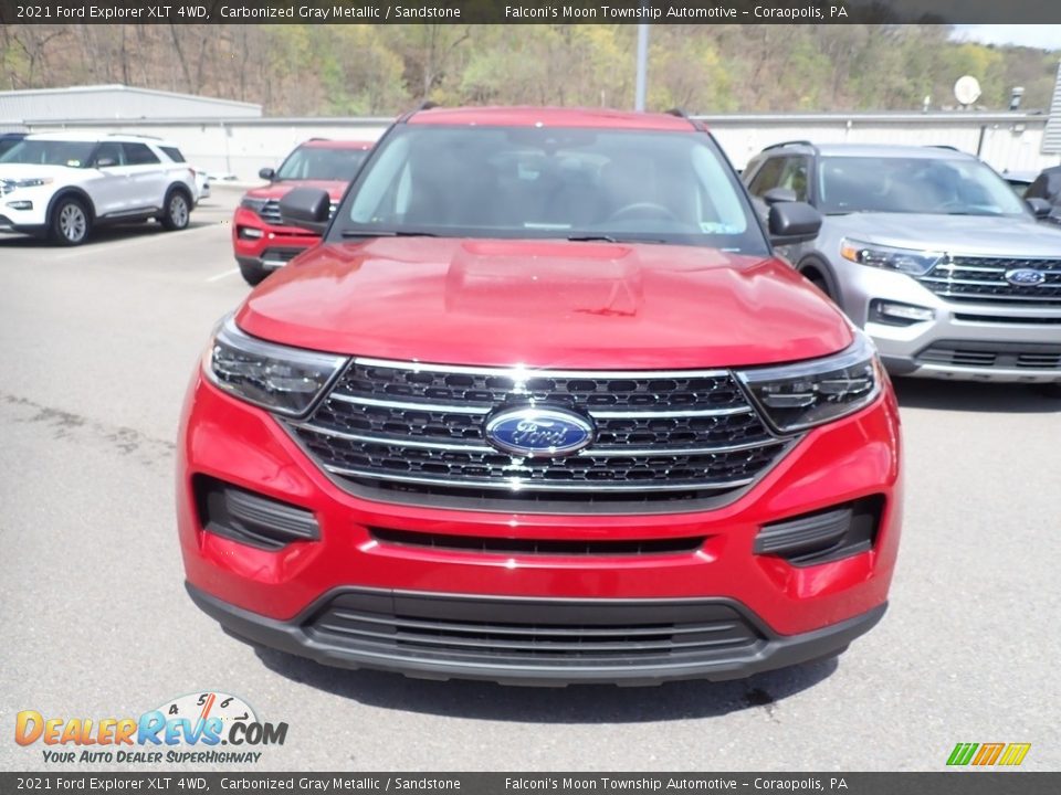 2021 Ford Explorer XLT 4WD Carbonized Gray Metallic / Sandstone Photo #4