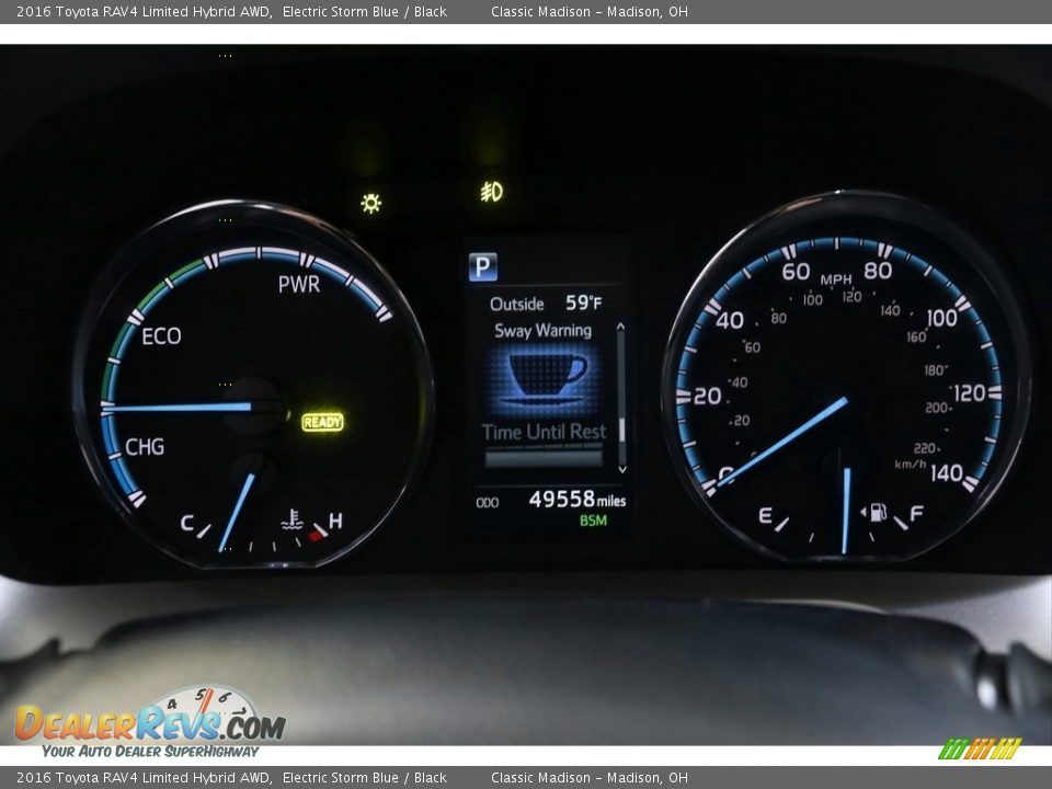 2016 Toyota RAV4 Limited Hybrid AWD Electric Storm Blue / Black Photo #8
