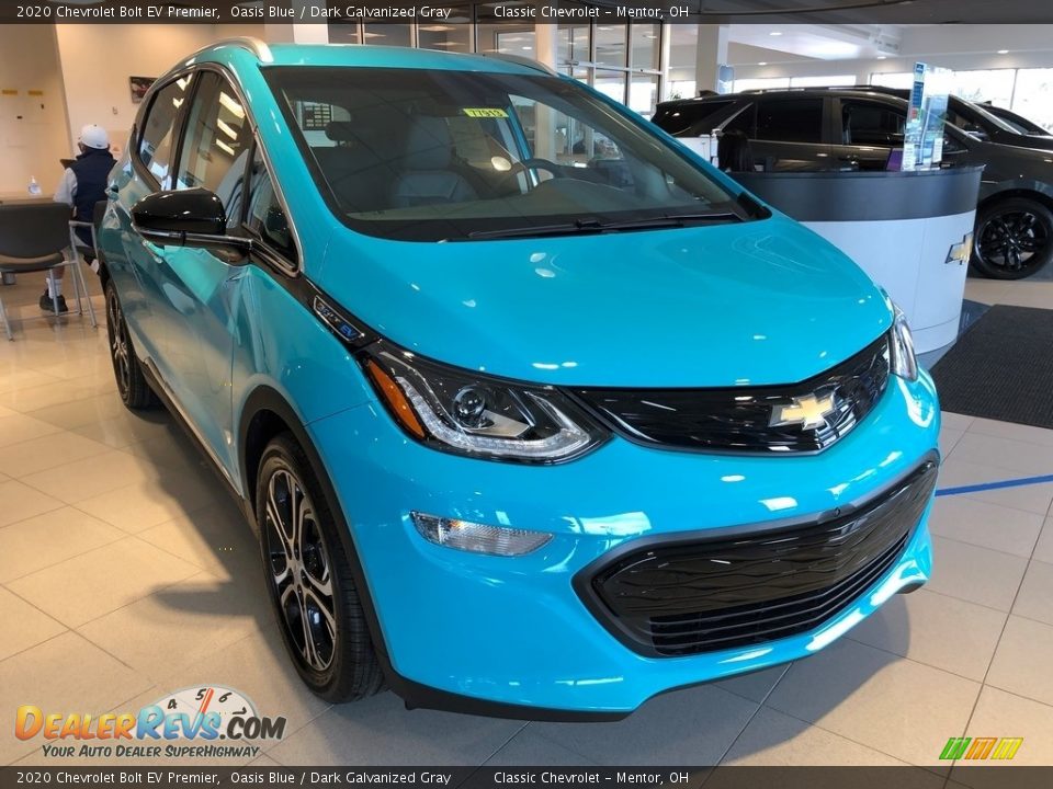 2020 Chevrolet Bolt EV Premier Oasis Blue / Dark Galvanized Gray Photo #2