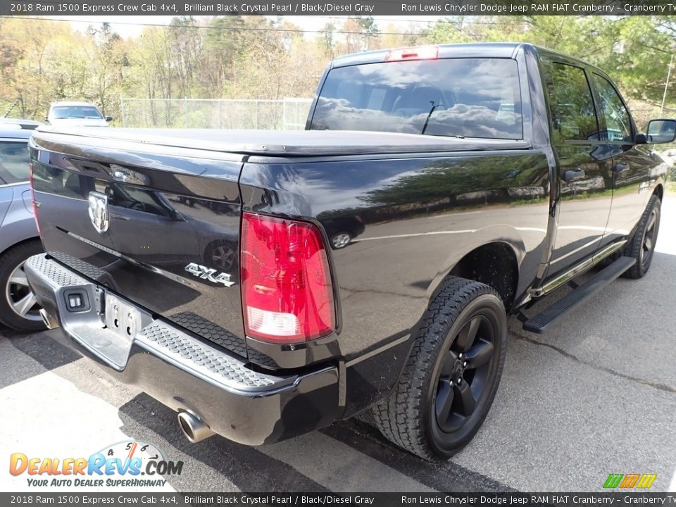 2018 Ram 1500 Express Crew Cab 4x4 Brilliant Black Crystal Pearl / Black/Diesel Gray Photo #3