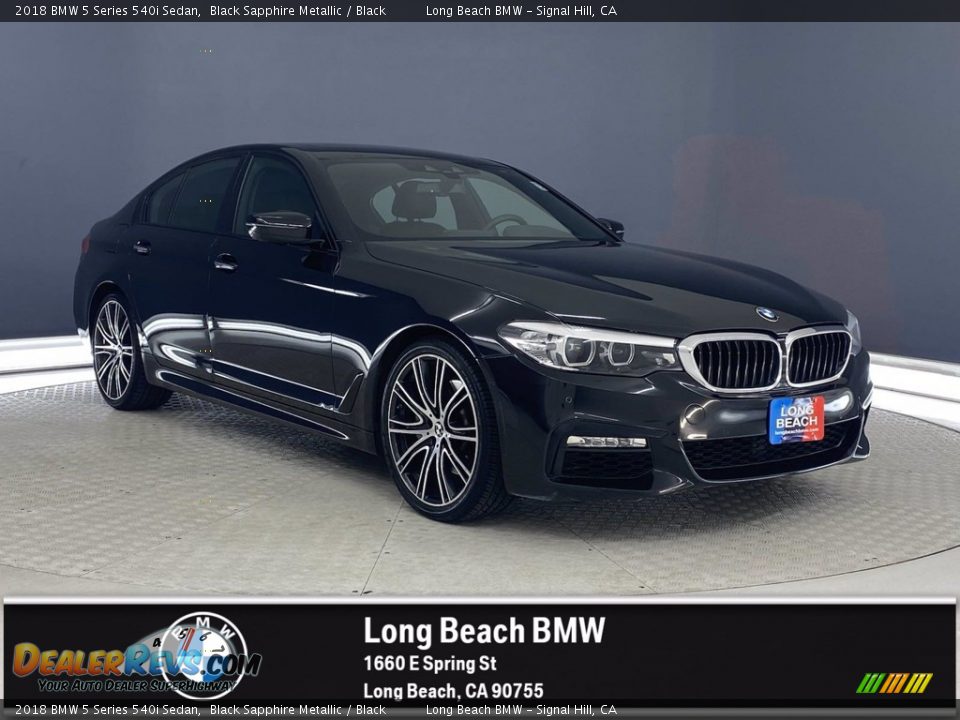 2018 BMW 5 Series 540i Sedan Black Sapphire Metallic / Black Photo #1