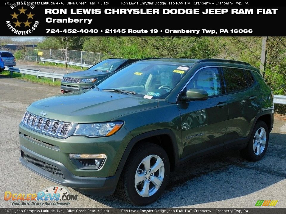 2021 Jeep Compass Latitude 4x4 Olive Green Pearl / Black Photo #1