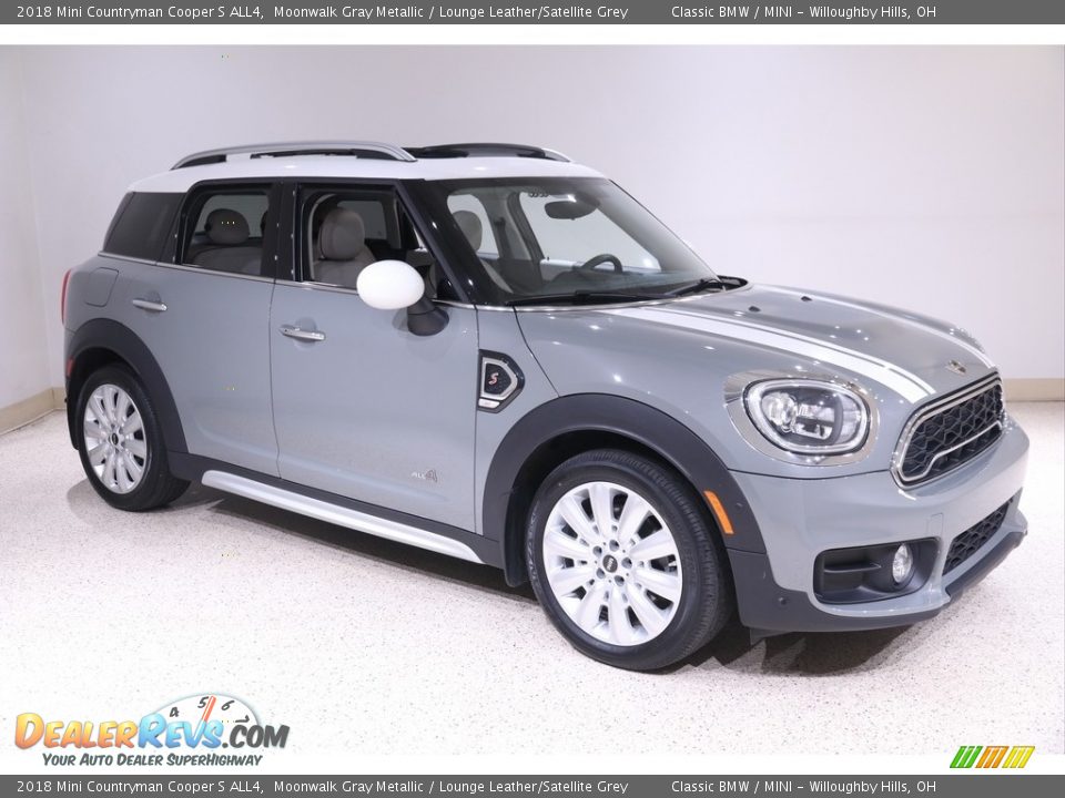 2018 Mini Countryman Cooper S ALL4 Moonwalk Gray Metallic / Lounge Leather/Satellite Grey Photo #1