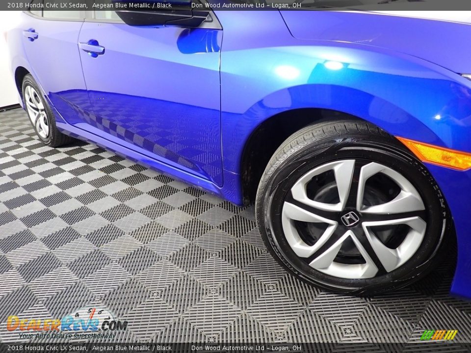 2018 Honda Civic LX Sedan Aegean Blue Metallic / Black Photo #4