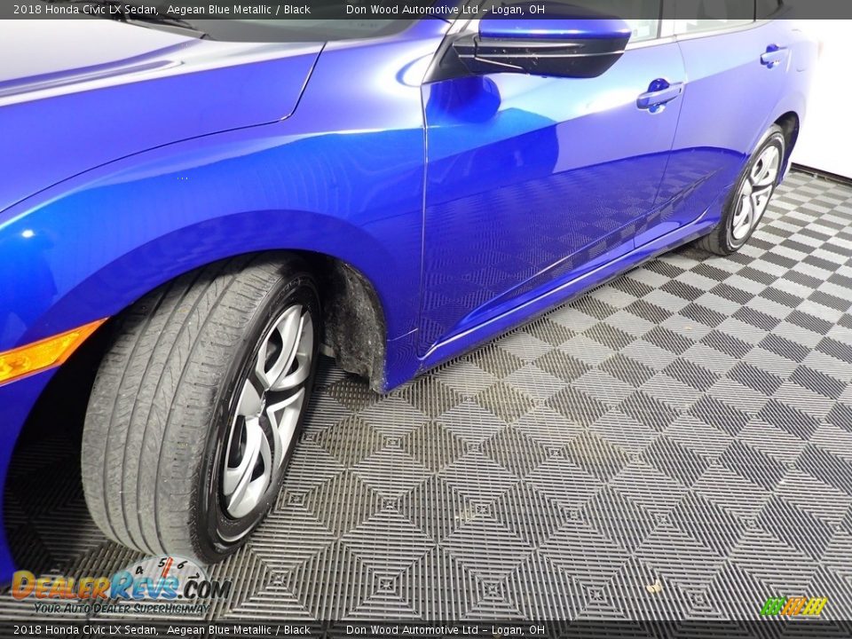 2018 Honda Civic LX Sedan Aegean Blue Metallic / Black Photo #9