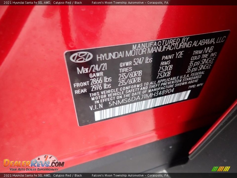 2021 Hyundai Santa Fe SEL AWD Calypso Red / Black Photo #12