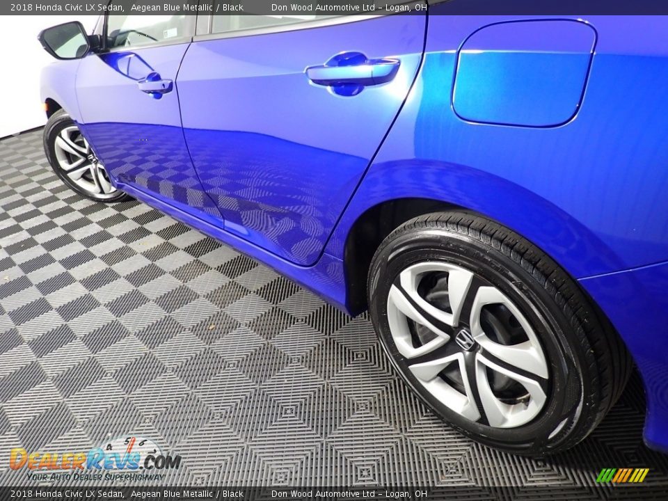 2018 Honda Civic LX Sedan Aegean Blue Metallic / Black Photo #10
