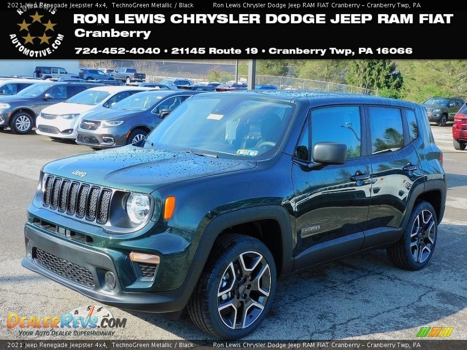 2021 Jeep Renegade Jeepster 4x4 TechnoGreen Metallic / Black Photo #1