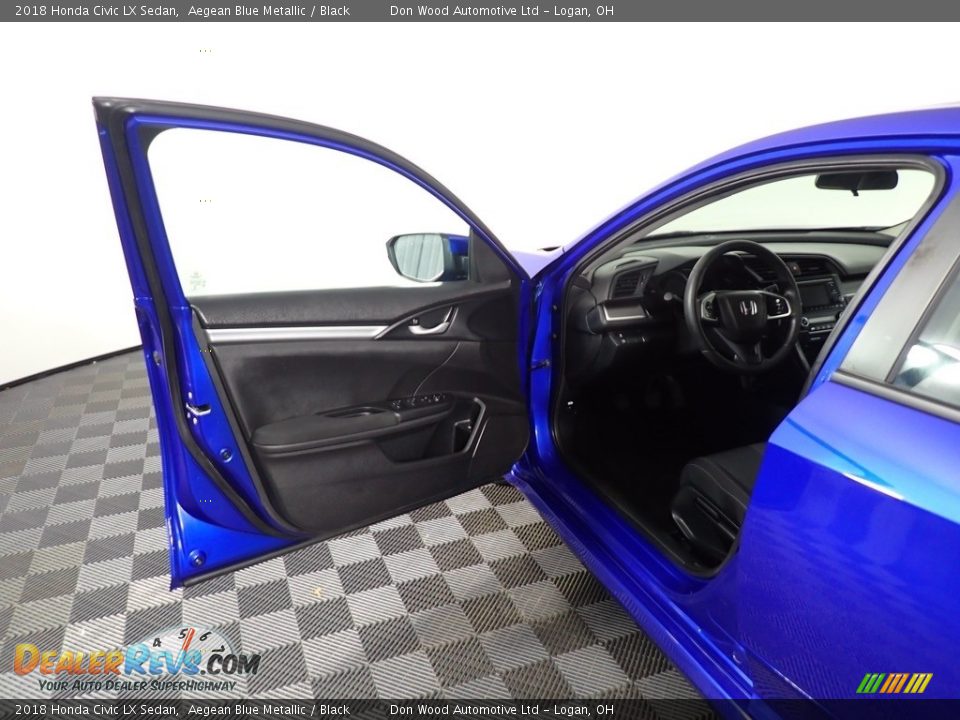 2018 Honda Civic LX Sedan Aegean Blue Metallic / Black Photo #18
