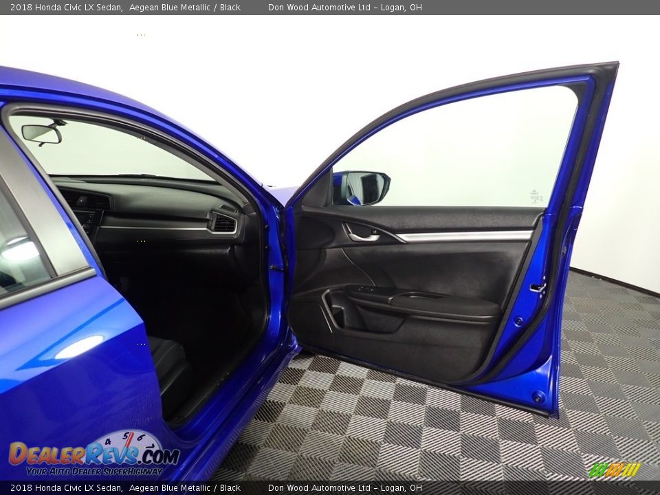 2018 Honda Civic LX Sedan Aegean Blue Metallic / Black Photo #29