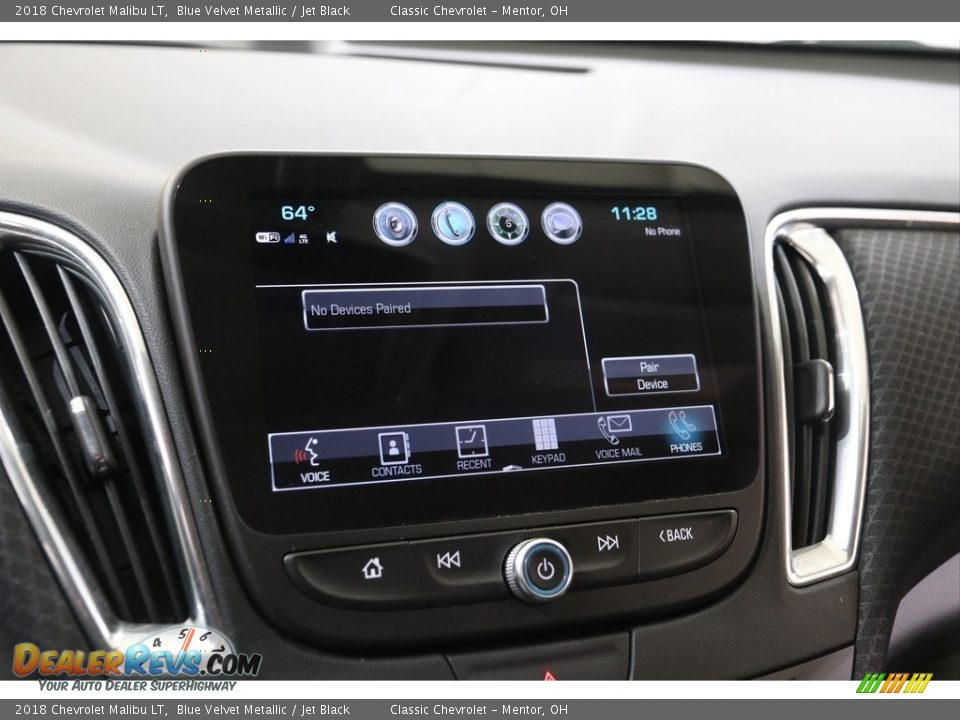 2018 Chevrolet Malibu LT Blue Velvet Metallic / Jet Black Photo #11