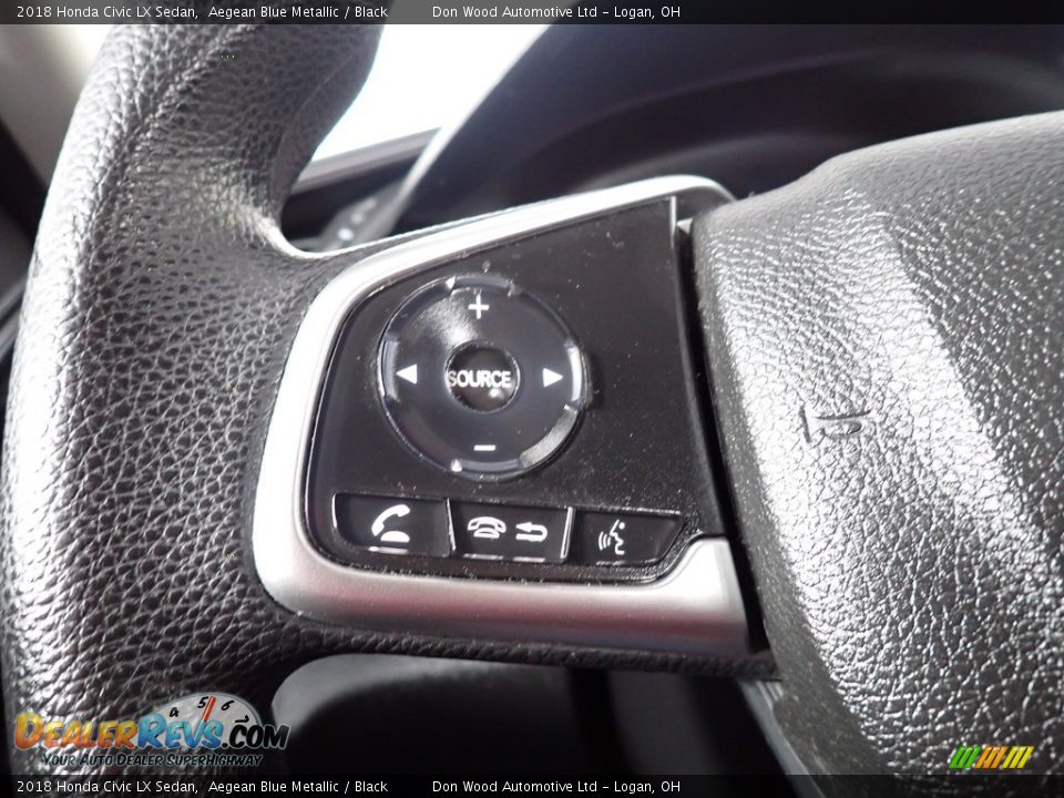 2018 Honda Civic LX Sedan Aegean Blue Metallic / Black Photo #35