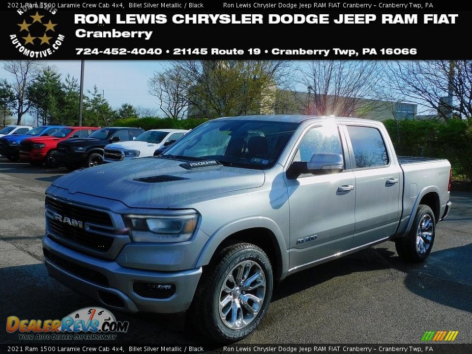 2021 Ram 1500 Laramie Crew Cab 4x4 Billet Silver Metallic / Black Photo #1