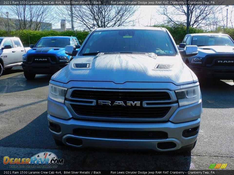 2021 Ram 1500 Laramie Crew Cab 4x4 Billet Silver Metallic / Black Photo #2