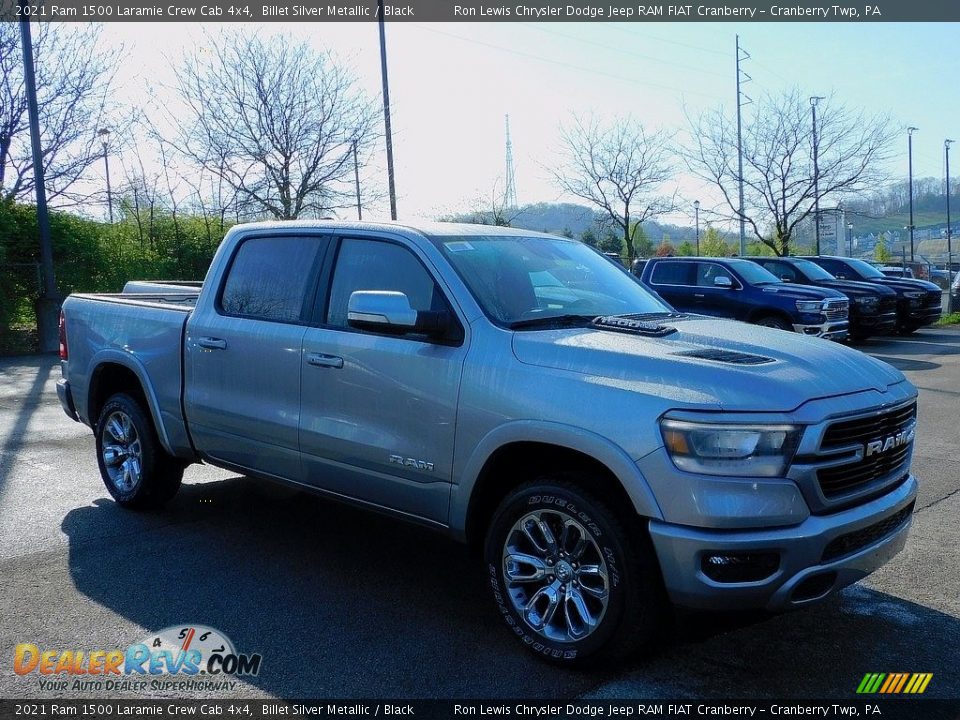 2021 Ram 1500 Laramie Crew Cab 4x4 Billet Silver Metallic / Black Photo #3