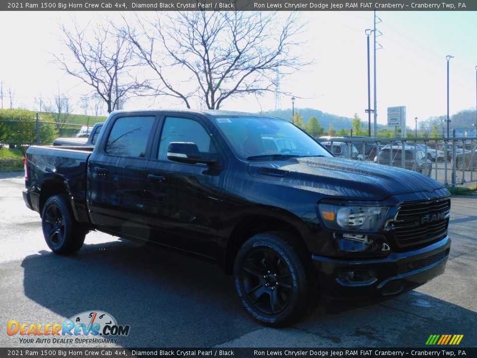 2021 Ram 1500 Big Horn Crew Cab 4x4 Diamond Black Crystal Pearl / Black Photo #3