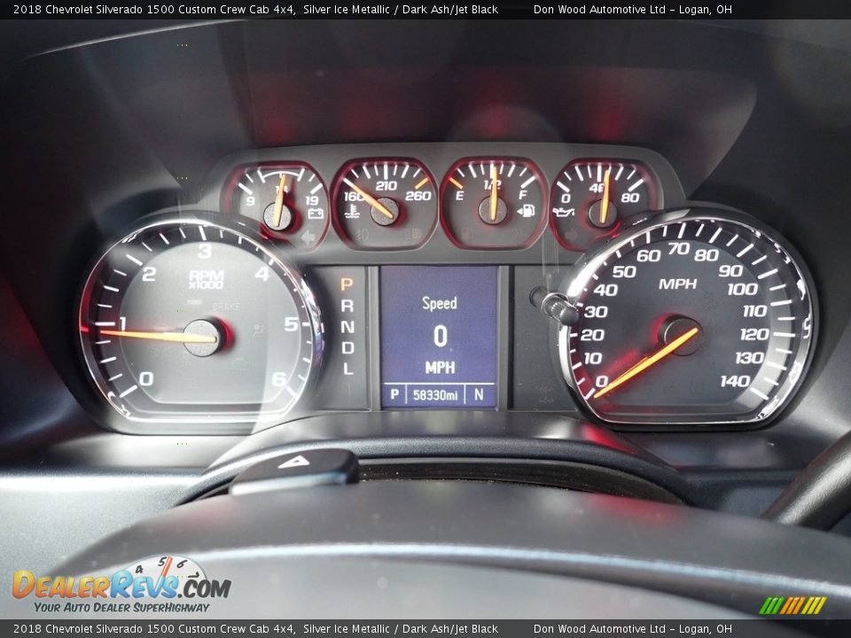 2018 Chevrolet Silverado 1500 Custom Crew Cab 4x4 Silver Ice Metallic / Dark Ash/Jet Black Photo #20