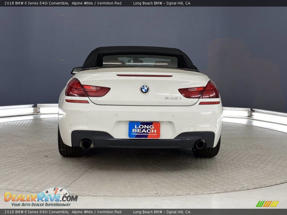 2018 BMW 6 Series 640i Convertible Alpine White / Vermilion Red Photo #4