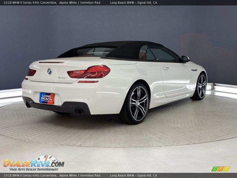 2018 BMW 6 Series 640i Convertible Alpine White / Vermilion Red Photo #5