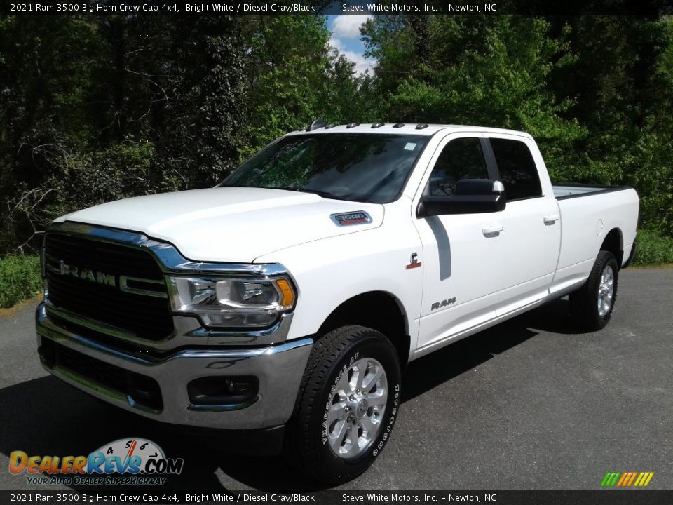 2021 Ram 3500 Big Horn Crew Cab 4x4 Bright White / Diesel Gray/Black Photo #2