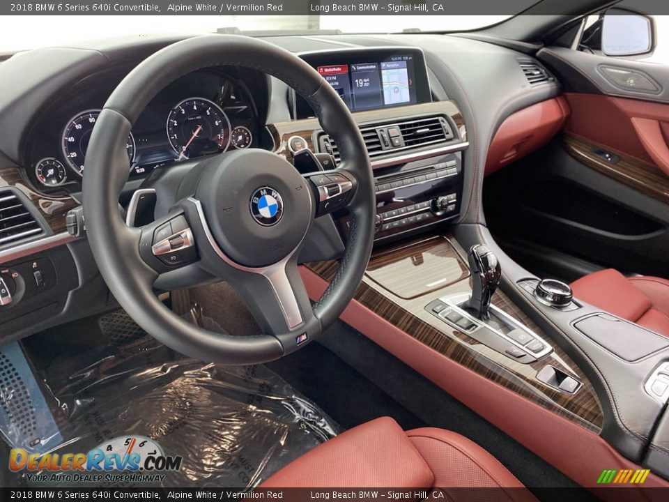 Vermilion Red Interior - 2018 BMW 6 Series 640i Convertible Photo #16