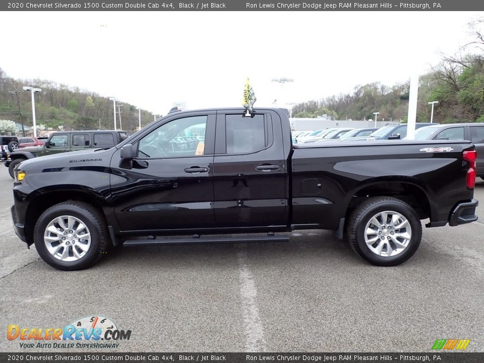 2020 Chevrolet Silverado 1500 Custom Double Cab 4x4 Black / Jet Black Photo #2