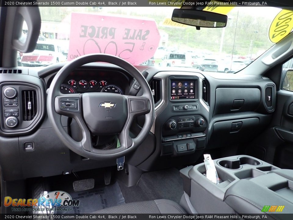 2020 Chevrolet Silverado 1500 Custom Double Cab 4x4 Black / Jet Black Photo #13