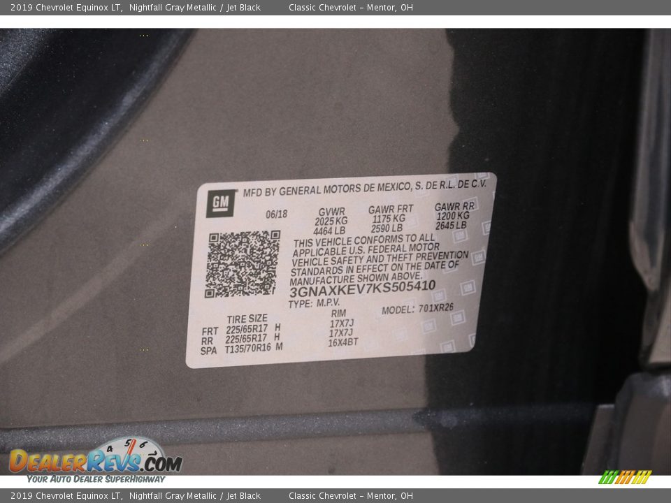 2019 Chevrolet Equinox LT Nightfall Gray Metallic / Jet Black Photo #18