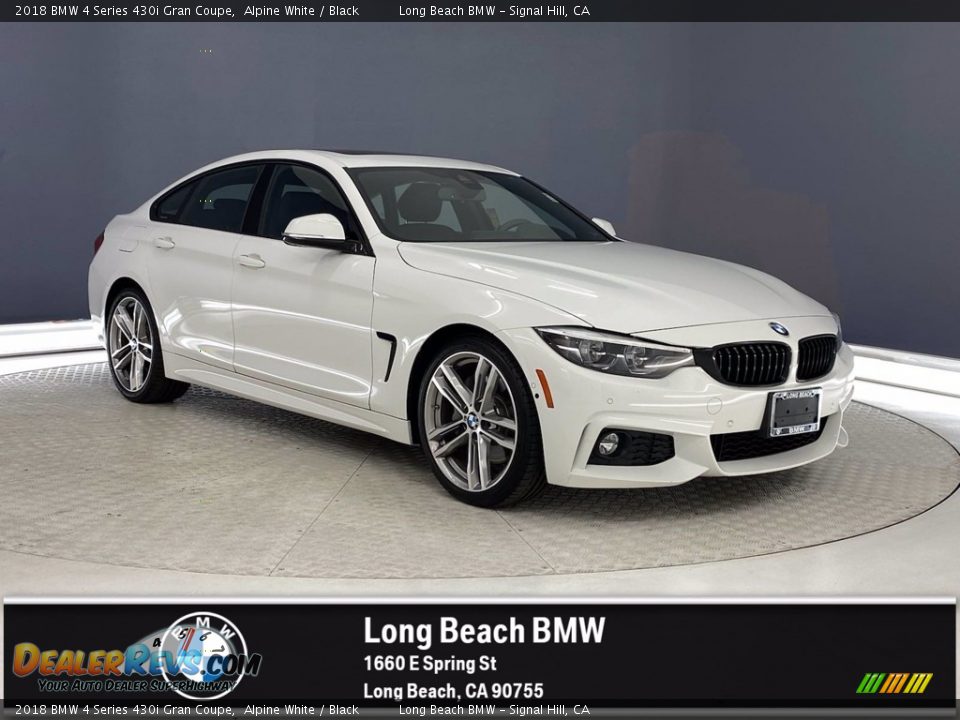 2018 BMW 4 Series 430i Gran Coupe Alpine White / Black Photo #1