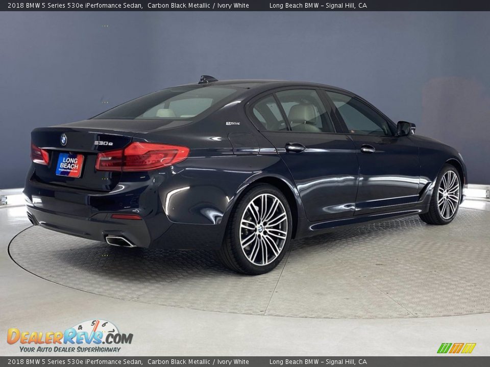 2018 BMW 5 Series 530e iPerfomance Sedan Carbon Black Metallic / Ivory White Photo #5