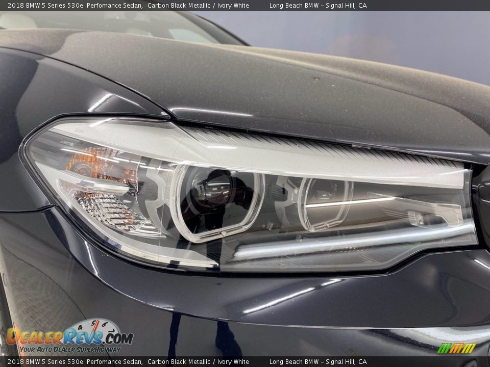 2018 BMW 5 Series 530e iPerfomance Sedan Carbon Black Metallic / Ivory White Photo #7