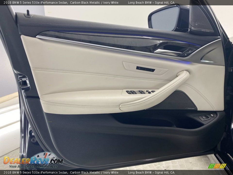 2018 BMW 5 Series 530e iPerfomance Sedan Carbon Black Metallic / Ivory White Photo #13