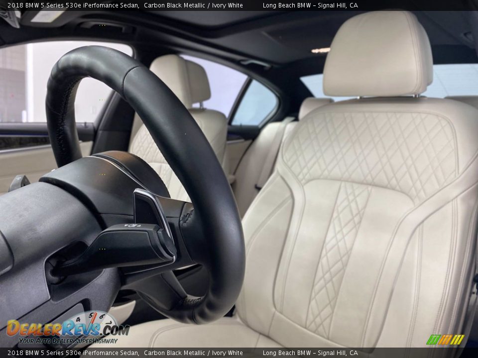 2018 BMW 5 Series 530e iPerfomance Sedan Carbon Black Metallic / Ivory White Photo #17