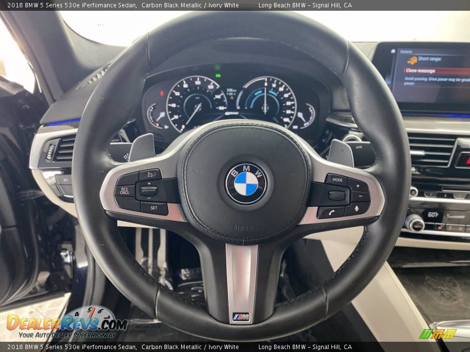 2018 BMW 5 Series 530e iPerfomance Sedan Carbon Black Metallic / Ivory White Photo #18